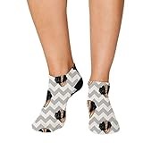 Speedy Pros No Show Socks English Mastiff Dog Gray Zigzag Polyester Ankle Socks Women & Men Crazy Fun Socks 1 Size