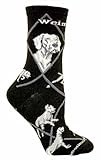 Weimaraner Black Cotton Dog Novelty Socks for Adults 9-11