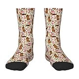 Xsovgoi Bloodhound Dog Floral Flower Kids Socks 6-10 Years Old Lightweight Non-Slip Children Normal Dress Socks