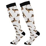Fisyme German Shepherd Dogs Socks for Men Women, Warm Comfort Athletic Crew Running Hiking Cycling Compression Socks