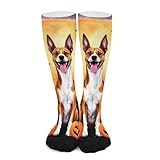 Huryilo Basenji Dog Halloween Socks for Women Womens Socks Crew Socks