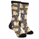 Jinjinkiang Kawaii Shiba Inu Dog Dogs Akita Dog Unisex Casual Funny Novelty Crew Socks Gifts For Men Women