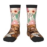 Xsovgoi Nova Scotia Duck Tolling Retriever Dog Lovers Florals Kids Socks 6-10 Years Old Lightweight Non-Slip Children Normal Dress Socks