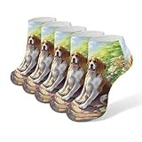 English Foxhound 5 Pairs Ankle Socks Low Cut Athletic No Show Short Socks for Men Women