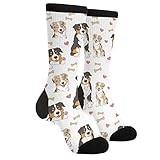 Sigouyinei Cute Australian Shepherd Australian Cattle Dog Aussie Dog Bone Heart Casual Funny Funky Novelty Socks For Men Women