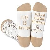 InnoBeta Golden Retriever Gifts for Women & Men, Gifts for Dog Mom Dog Dad on Birthday & Christmas, One Size Crew Socks