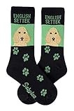 Sabyloo English Setter Crew Socks Unisex Green
