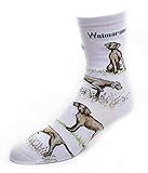 Weimaraner Dog Adult Poses Socks v.2,White,Medium