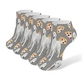 XUTSAKDCJ Adult Thin Great Pyrenees Pizza Casual Sock, Athletic Cushioned Socks, Ankle Socks for Sport Work Hiking Running Gym Accessories
