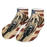 IRUOYA Anatolian Shepherd Dog American Flag Novelty Sock Funny Anklet Sock Fun Colorful Crazy Crew Socks for Men Woman