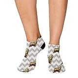 No Show Socks Komondor Dog Gray Zigzag Polyester Ankle Socks Women & Men Crazy Fun Socks 1 Size