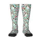 Fdfekgvplp Sweet Basset Hound Florals Funny Socks Christmas Holiday Gift Stocking For Men Him Boys Boyfriend Husband, Valentines