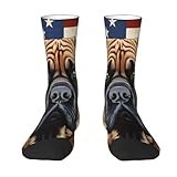 EGVGXIR Bullmastiff Dog American Flag Funny Mid Socks Crew Athletic Socks Novelty Cozy Casual Sock Crazy Gifts for Unisex