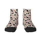 Xsovgoi Affenpinscher Dog Floral Flower Low Cut Ankle Socks 11 No-Show Socks Moisture-Wicking Socks For Men Women