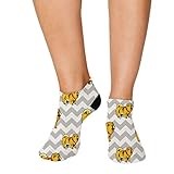 Style In Print No Show Socks Chow Dog Gray Zigzag Polyester Ankle Socks Women & Men Crazy Fun Socks 1 Size