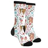 Jinjinkiang Cute Papillon Dog Women'S Accessories Unisex Casual Funny Novelty Crew Socks Gifts For Men Women