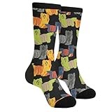 Jinjinkiang Dog-Skye-Terrier-Yorkshire-Terrier-Dogs Unisex Casual Funny Novelty Crew Socks Gifts For Men Women