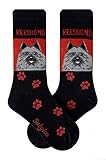 Sabyloo Keeshond Crew Socks Unisex Red