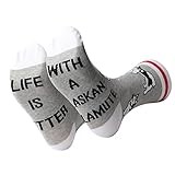 PXTIDY 2 Pairs Alaskan Malamute Dog Socks Life Is Better With An Alaskan Malamute Dog Owner Gifts Socks Alaskan Malamute Mom Gifts