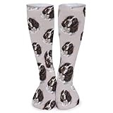 Cute English Springer Spaniel Dog Novelty Knee High Socks Soft Compression Tube Stockings for Women Men