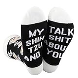 CENWA 1 Pair Shih Tzu Dog Socks My Shih Tzu And I Talk Shit About You Socks Gift for Dog Lover (US, Alpha, Medium, Regular, Regular, Shih Tzu Dog)