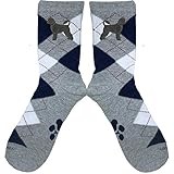 YourBreed Clothing Company Embroidered Portuguese Water Dog Argyle Socks