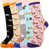 Jeasona Women's Cute Dachshund Socks Dachshund Gifts for Women Mom Teenage Girl
