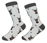 Chihuahua, black Socks - 200 Needle Count - Soft and Comfortable - Unisex, Tan, One Size Fits Most
