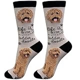 E&S Pets Pet Lover Socks, Life is Better with a Goldendoodle, Red