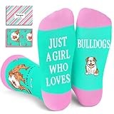 HAPPYPOP English Bulldog Gifts for Women - Pitbull Gifts, Novelty English Bulldog Socks Crazy Silly Fun Socks