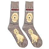 Foozys Mens Crew Socks | Cute Dog Dad Funny Gift for Canine Pet Novelty | 1 Pair - Labradoodle