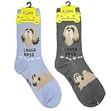 Foozys Unisex Crew Socks | Canine/Dog Collection | Lhasa Apso