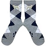 YourBreed Clothing Company Embroidered Kuvasz Argyle Socks