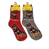 Foozys Unisex Crew Socks Canine Collection (Rottweiler),Fits Shoe Size 4-10