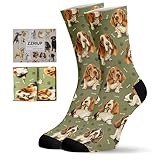 ZZRIUP Dogs Socks for Women Men, Basset Hound Gifts for Dogs Lover, Dog Mom Gifts for Women Wife, Dog Dad Gifts