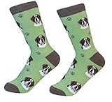 Saint Bernard Socks - Fun Unisex Socks - Crazy Pet Lover - Novelty Socks Funny Gifts for Dog Lovers - Cute Dog Pattern - Casual Crew Socks - One Size Fits most