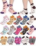 Velmitten 10 Pairs Funny Animal Socks for Women Novelty Frog Pig Goat Dachshund Ankle Socks Lovers Gifts for Christmas(Dachshund)