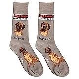 Foozys Mens Crew Socks | Cute Dog Dad Funny Gift for Canine Pet Novelty | 1 Pair - Mastiff