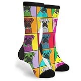 Women's Men's Fun Novelty Crazy Crew Socks Colorful Boxer Dog Dress Socks