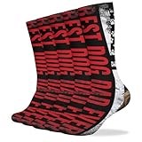 Bulcli Dogs 365 Leonberger Best Dog Dad Ever American Flag Long Socks 5 Pairs Crew Socks Non Slip Sport Socks for Men Womens 15.7 Inch