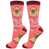 E&S Pets Pet Lover Socks, Life is Better with a Pomeranian