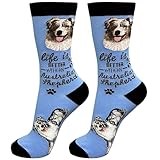 E&S Pets Pet Lover Socks - Dog Socks - Cat Socks - Fun Pet Lover Gifts - Cute Crew Socks - Unisex Novelty Socks - One Size Fits Most (Australian Shepherd)