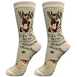 E&S Pets Pet Lover Socks - Dog Socks - Cat Socks - Fun Pet Lover Gifts - Cute Crew Socks - Unisex Novelty Socks - One Size Fits Most (German Shepherd)