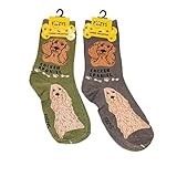 Foozys Unisex Crew Socks Canine Collection Cocker Spaniel,Fits Shoe Size 4-10