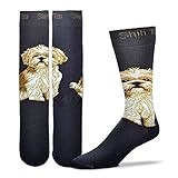 For Bare Feet Fbf Unisex-Adult Realistic Dog Breed Sock, Shih Tzu Realistic, One Size