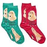 Foozys Unisex Crew Socks | Cute Afghan Hound Dog Canine Themed Novelty Socks | 2 Pair