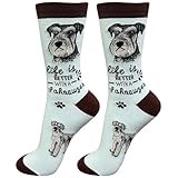 E&S Pets Pet Lover Socks - Dog Socks - Cat Socks - Fun Pet Lover Gifts - Cute Crew Socks - Unisex Novelty Socks - One Size Fits Most (Schnauzer)