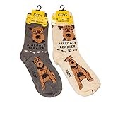 Foozys Unisex Crew Socks | Canine/Dog Collection | Airedale Terrier