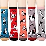 Jeasona Women's Boston Terrier Socks Boston Terrier Gifts for Women Dog Socks