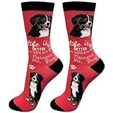 E&S Pets Bernese Mountain Dog Socks - Fun Pet Lover Gifts - Cute Crew Socks - Ideal Dog Mom and Dog Dad gifts - Unisex Novelty Socks - Fun gifts - Realistic dog image - One Size Fits Most